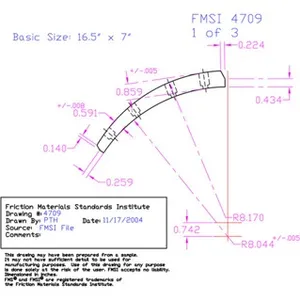 Abex Brake Lining Bulk Set Abex 6008-1 268956 