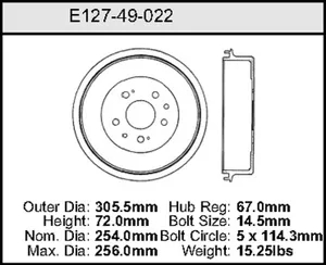 Bendix Brake Drum 10 x 12.03 440414 