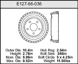 Bendix Brake Drum 8.86 x 10.4 461080 