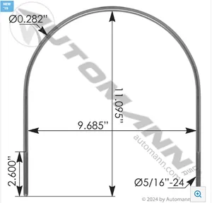 Automann U Bolt Air Tank Kenworth/Peterbilt 328298 