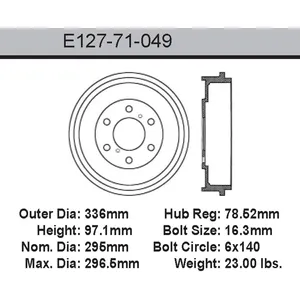 Bendix Brake Drum 11.61 x 13.23 449058 
